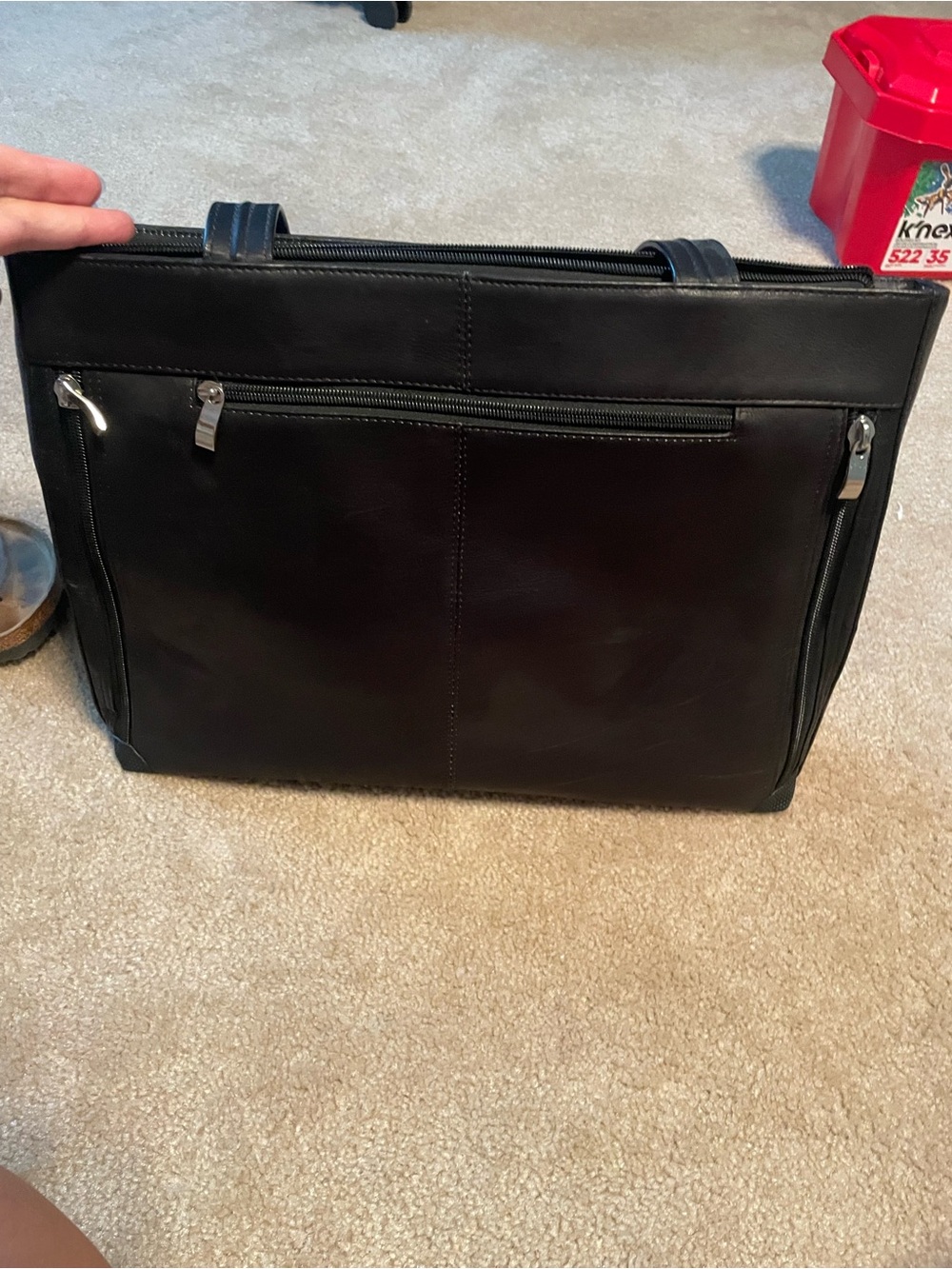 Classic Black Leather concealed carry bag